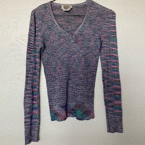 sprakly multi colored long sleeve top